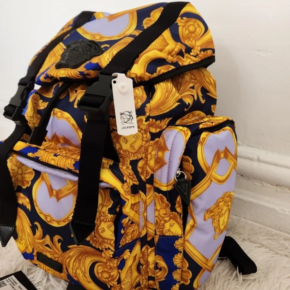 Versace Baroque Print Nylon Backpack - Made in Italy - Picture 8 of 14
